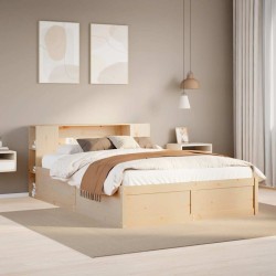 Cadre de lit sans matelas 120x200 cm bois de pin massif 
