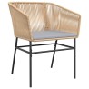 Ensemble à manger jardin coussins 5pcs marron poly rotin verre 
