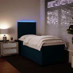 Sommier à lattes de lit avec matelas bleu 80x200 cm velours 