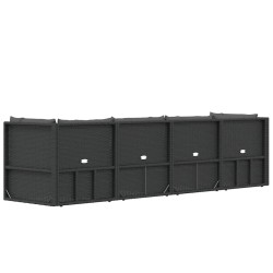 Salon de jardin 4 pcs avec coussins Noir Résine tressée 