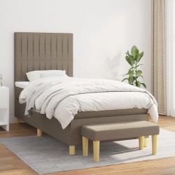 Sommier à lattes de lit avec matelas Taupe 80x200 cm Tissu 