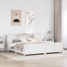 Cadre de lit sans matelas blanc 200x200 cm bois massif de pin 