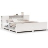 Cadre de lit sans matelas blanc 200x200 cm bois massif de pin 