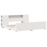 Cadre de lit sans matelas blanc 200x200 cm bois massif de pin 