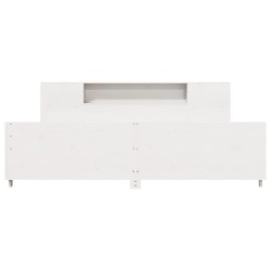 Cadre de lit sans matelas blanc 200x200 cm bois massif de pin 