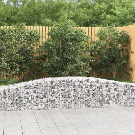 Paniers à gabions arqués 4 pcs 400x50x40/60 cm Fer galvanisé 