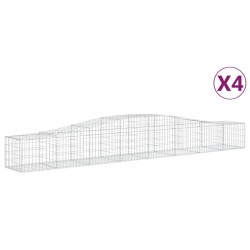 Paniers à gabions arqués 4 pcs 400x50x40/60 cm Fer galvanisé 