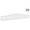 Paniers à gabions arqués 4 pcs 400x50x40/60 cm Fer galvanisé 
