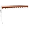 Auvent rétractable automatique orange et marron 3,5x2,5 m 