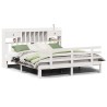 Lit bibliothèque sans matelas blanc 180x200 cm bois pin massif 