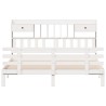 Lit bibliothèque sans matelas blanc 180x200 cm bois pin massif 