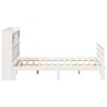 Lit bibliothèque sans matelas blanc 180x200 cm bois pin massif 
