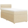 Sommier à lattes de lit avec matelas Crème 100x200 cm Tissu 