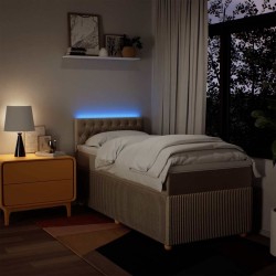 Sommier à lattes de lit avec matelas Crème 100x200 cm Tissu 
