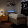 Sommier à lattes de lit avec matelas Crème 100x200 cm Tissu 