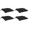 Coussins de chaise lot de 4 carreaux noir 40x40x7 cm tissu 