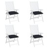 Coussins de chaise lot de 4 carreaux noir 40x40x7 cm tissu 