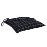 Coussins de chaise lot de 4 carreaux noir 40x40x7 cm tissu 