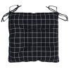 Coussins de chaise lot de 4 carreaux noir 40x40x7 cm tissu 