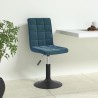 Chaises pivotantes à manger lot de 6 bleu velours 