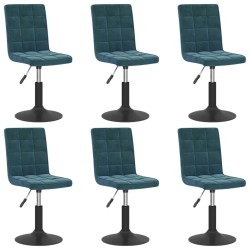 Chaises pivotantes à manger lot de 6 bleu velours 