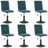 Chaises pivotantes à manger lot de 6 bleu velours 