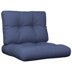 Coussins de palette lot de 2 bleu marine tissu 