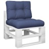 Coussins de palette lot de 2 bleu marine tissu 
