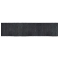Tapis rectangulaire gris 70x300 cm bambou 