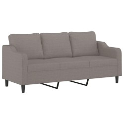 Canapé à 3 places avec repose-pieds Taupe 180 cm Tissu 