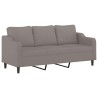 Canapé à 3 places avec repose-pieds Taupe 180 cm Tissu 