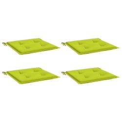Coussins de chaise de jardin lot de 4 vert vif 50x50x3 cm 