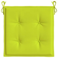 Coussins de chaise de jardin lot de 4 vert vif 50x50x3 cm 