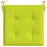 Coussins de chaise de jardin lot de 4 vert vif 50x50x3 cm 