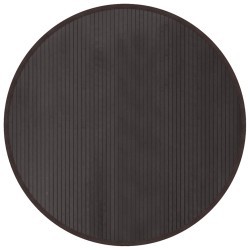 Tapis rond marron foncé 100 cm bambou 