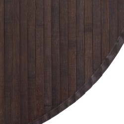 Tapis rond marron foncé 100 cm bambou 