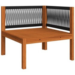 Salon de jardin 5 pcs avec coussins Crème Bois d'acacia solide 