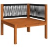 Salon de jardin 5 pcs avec coussins Crème Bois d'acacia solide 
