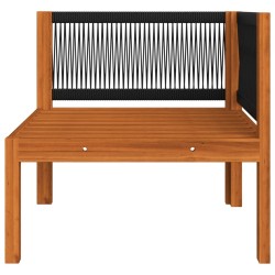 Salon de jardin 5 pcs avec coussins Crème Bois d'acacia solide 