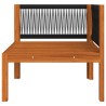 Salon de jardin 5 pcs avec coussins Crème Bois d'acacia solide 