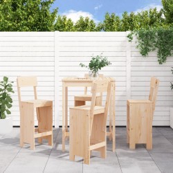 Ensemble de bar de jardin 5 pcs bois de pin massif 