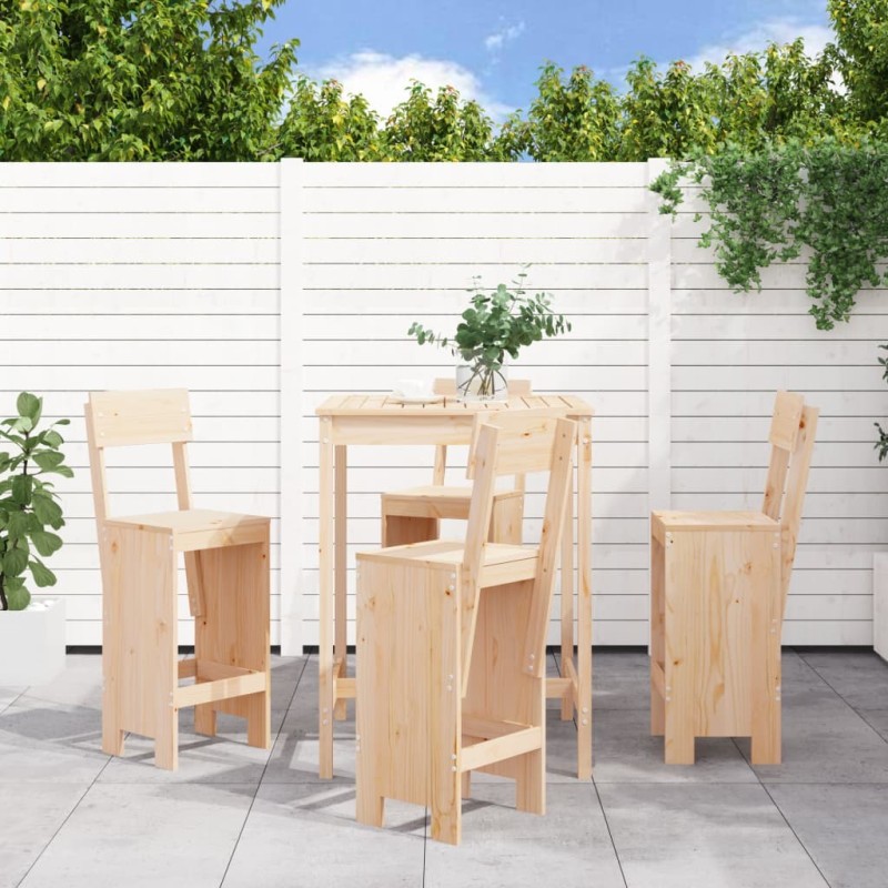 Ensemble de bar de jardin 5 pcs bois de pin massif 
