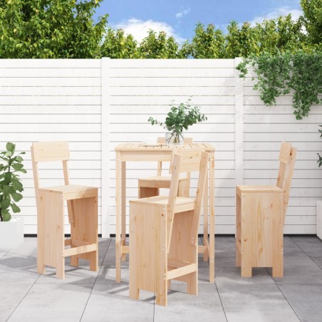 Ensemble de bar de jardin 5 pcs bois de pin massif 