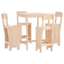 Ensemble de bar de jardin 5 pcs bois de pin massif 