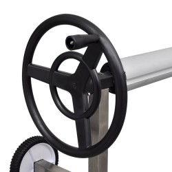 Enrouleur de bâche de piscine avec base en acier inoxydable  
