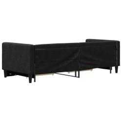 Lit de jour avec gigogne et tiroirs sans matelas noir 80x200 cm 