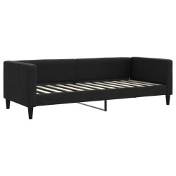 Lit de jour avec gigogne et tiroirs sans matelas noir 80x200 cm 