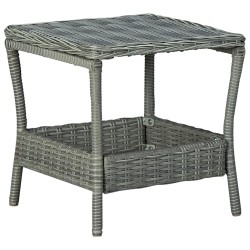 Table de jardin Gris clair 45x45x46,5 cm Résine tressée 