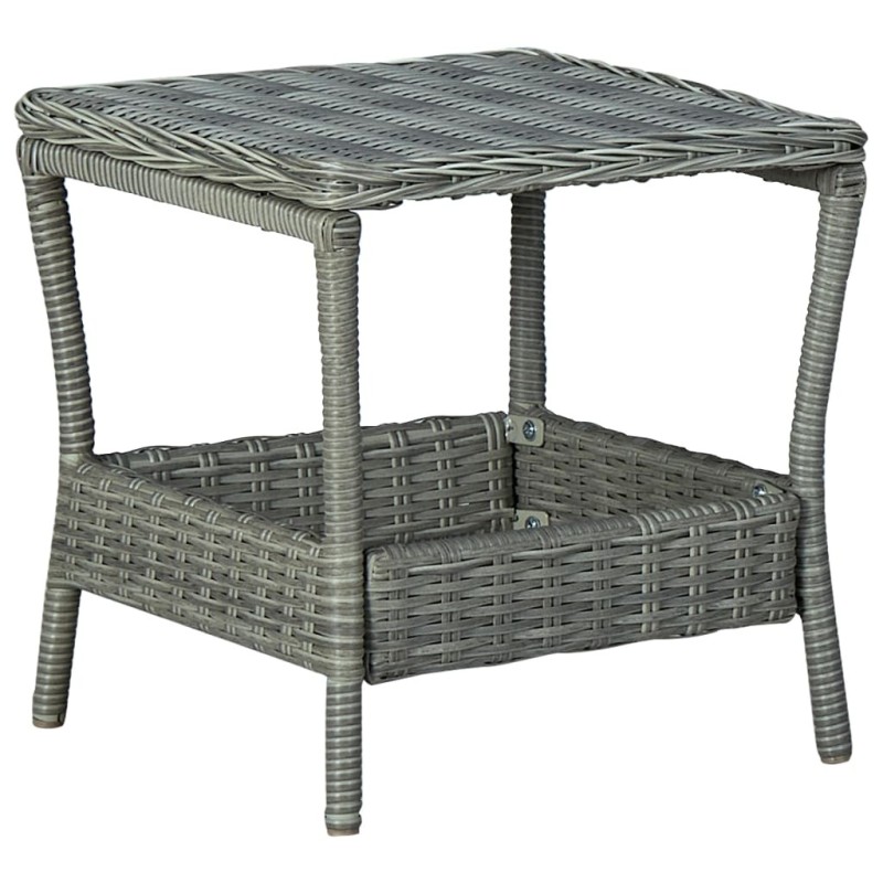 Table de jardin Gris clair 45x45x46,5 cm Résine tressée 