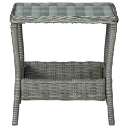 Table de jardin Gris clair 45x45x46,5 cm Résine tressée 